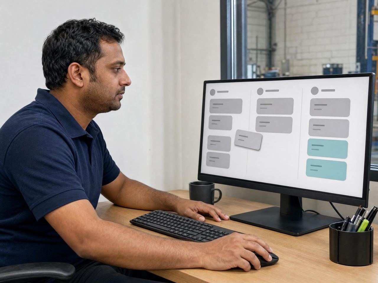 Service dispatcher allocating the day’s jobs to engineers across the region