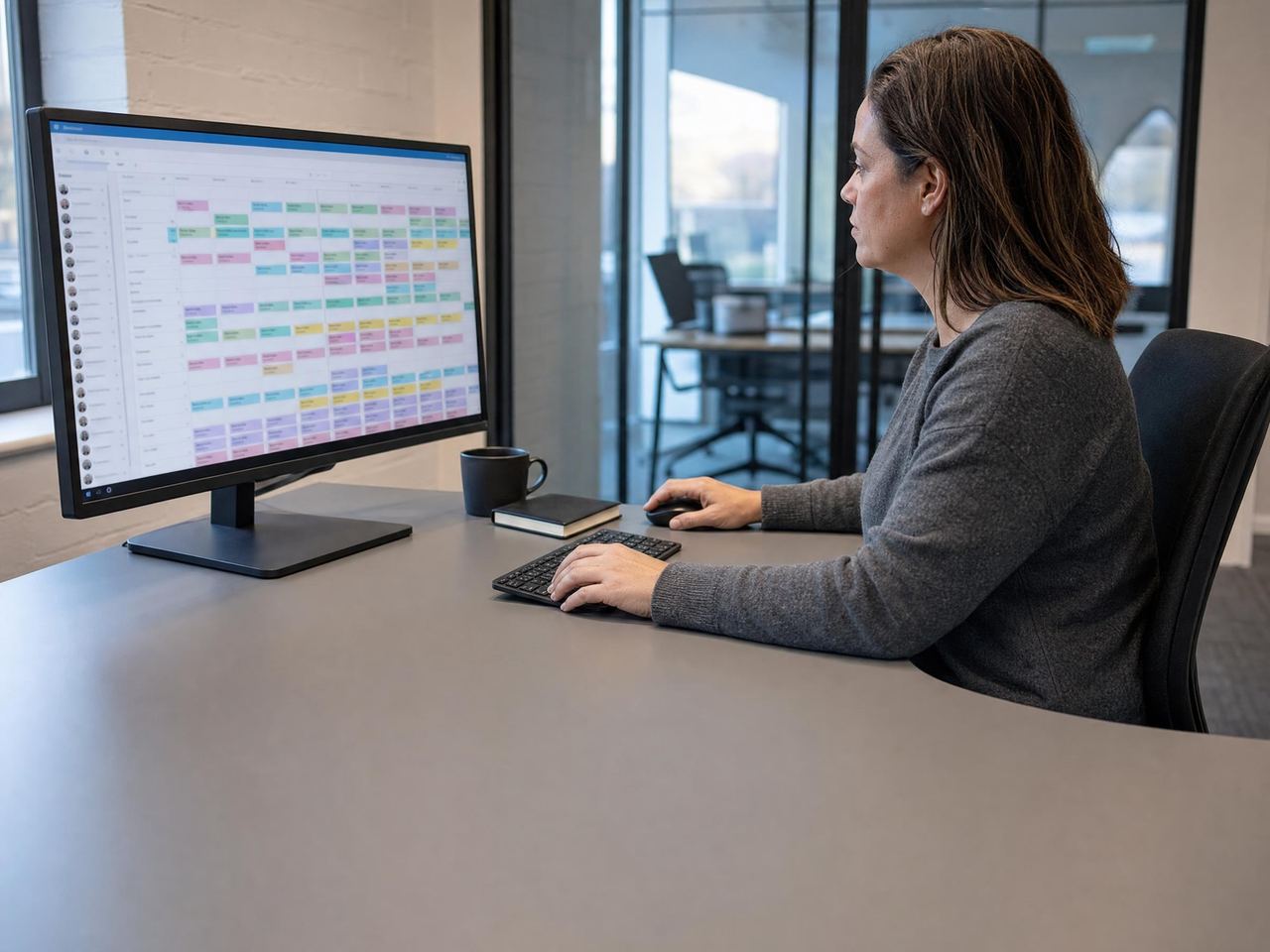Operations manager adjusting next week’s rota in Glix and assigning cover from the same screen